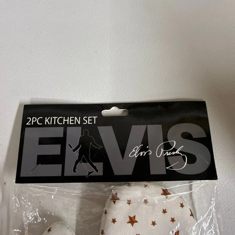 NWT Elvis Presley White Jumpsuit Eagle Oven Mitt & Pot Holder 2 Pcs Kitchen Set
